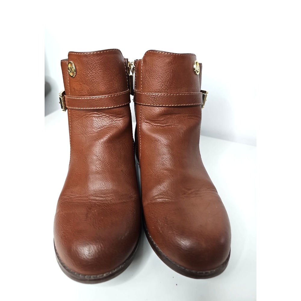 Michael Kors Emma Calea Womens Size 5 Caramel Brown Leather Ankle Boots Booties